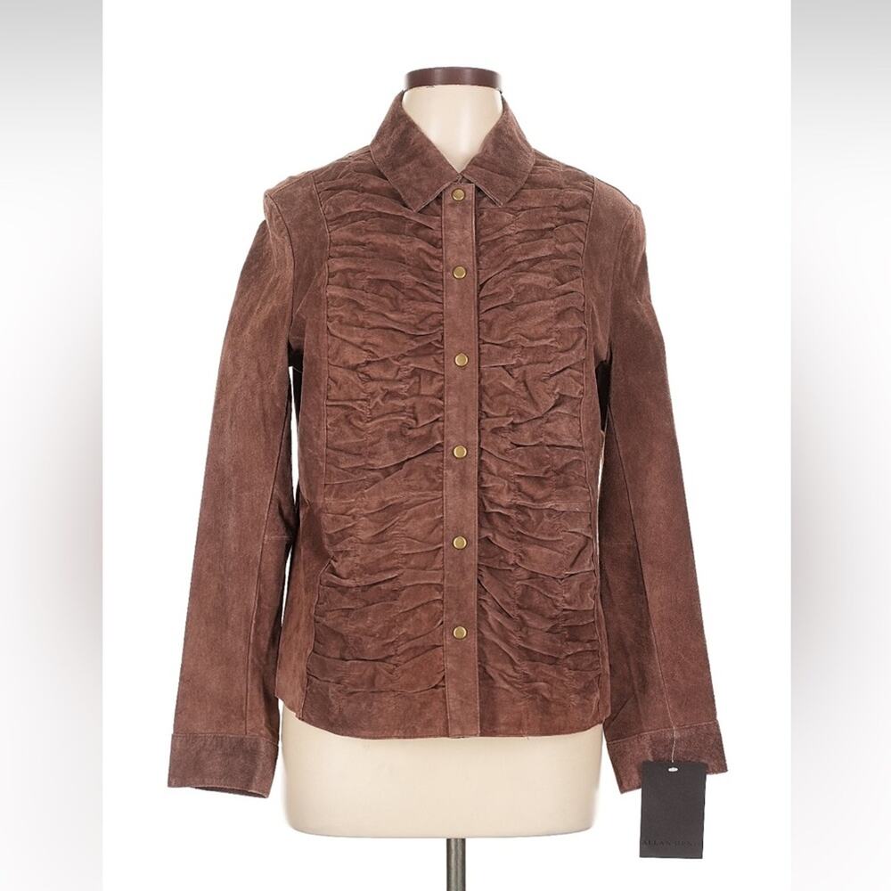 Allan‎ Denis Genuine suede brown leather jacket, L